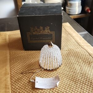 Silvestri Crystal Ornament with Gold Accents Hand Blown Glass Collectible VTG
